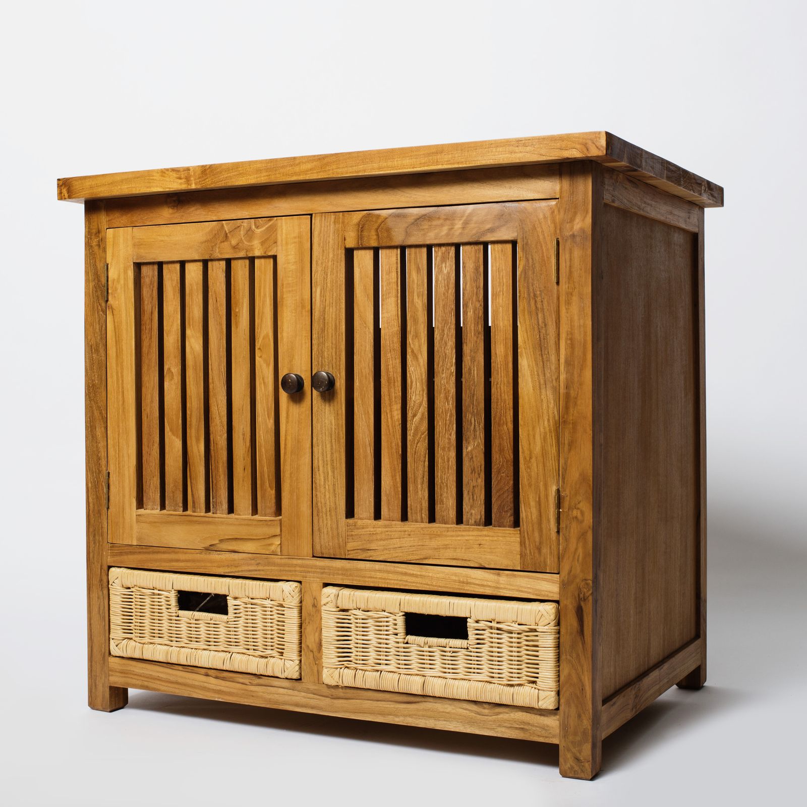 Wooden cabinet showing natural wood grain